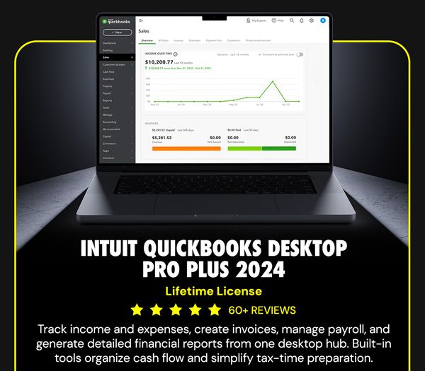 Intuit QuickBooks Desktop Pro Plus 2024 (1 User): Lifetime License