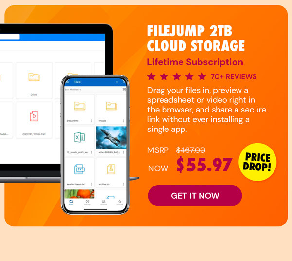 FileJump 2TB Cloud Storage: Lifetime Subscription