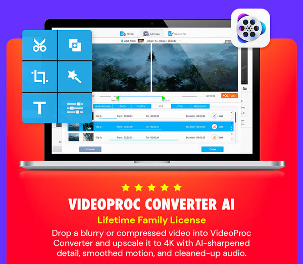VideoProc Converter AI: Lifetime Family License (For Windows)