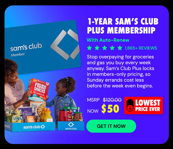 1-Year Sam's Club Plus Membership with Auto-Renew