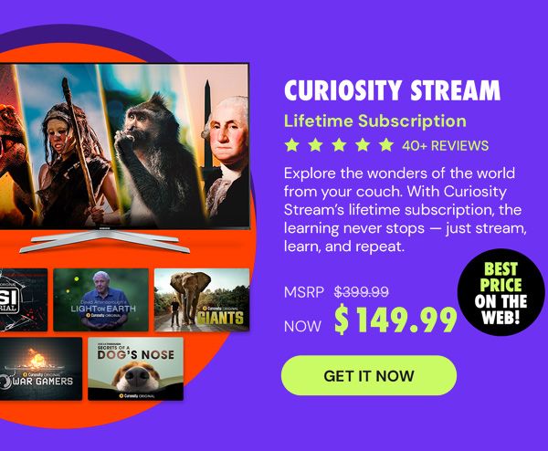 Curiosity Stream Standard Plan: Lifetime Subscription