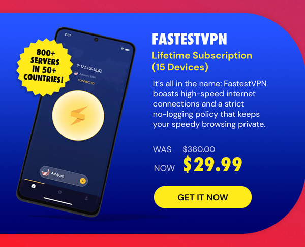 FastestVPN: Lifetime Subscription (10 Devices)