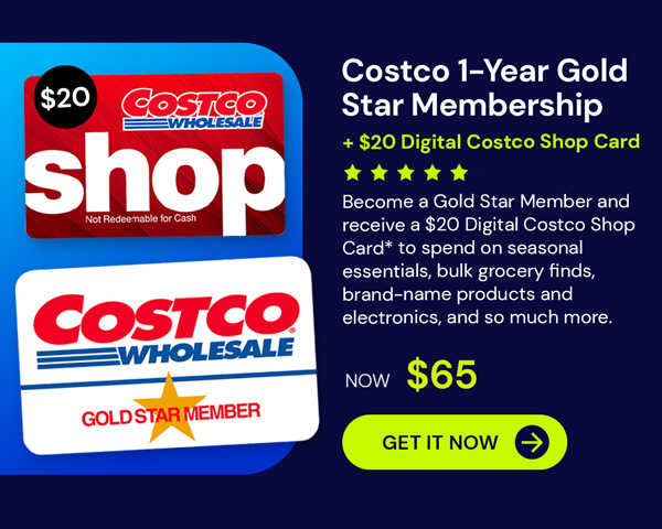 Costco 1-Year Gold Star Membership + $20 Digital Costco Shop Card