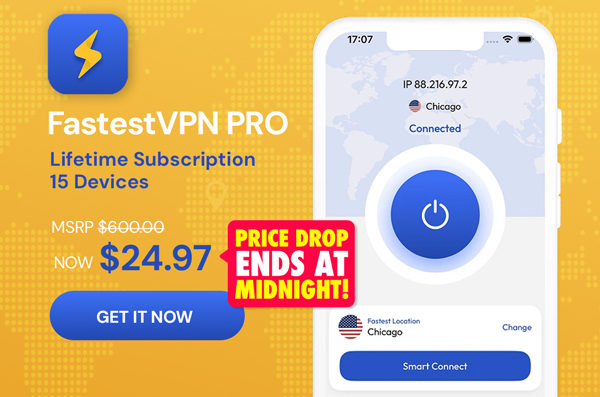 FastestVPN PRO: Lifetime Subscription (15 Devices)
