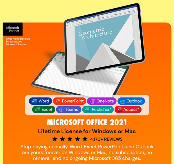 Microsoft Office Professional 2021 for Windows: Lifetime License