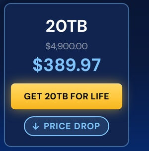 Internxt Cloud Storage Lifetime Subscription: 20TB Plan