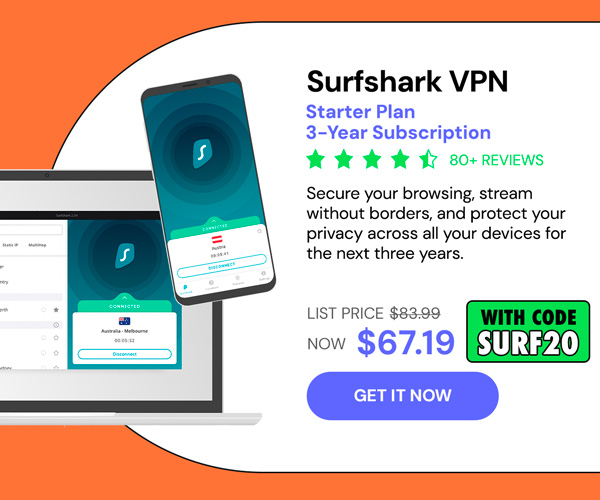 Surfshark VPN Starter Plan: 3-Yr Subscription