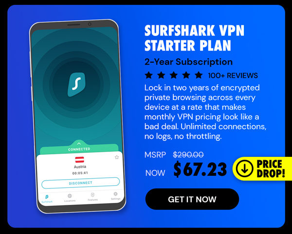 SurfShark VPN Starter Plan: 2-Yr Subscription