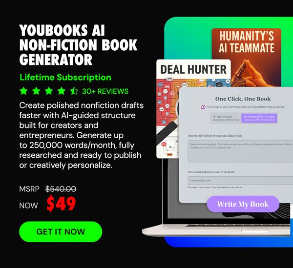 Youbooks AI Non-Fiction Book Generator: (Fan Plan) Lifetime Subscriptions