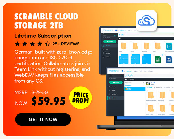 Scramble Cloud Storage: Lifetime Subscription (2TB)