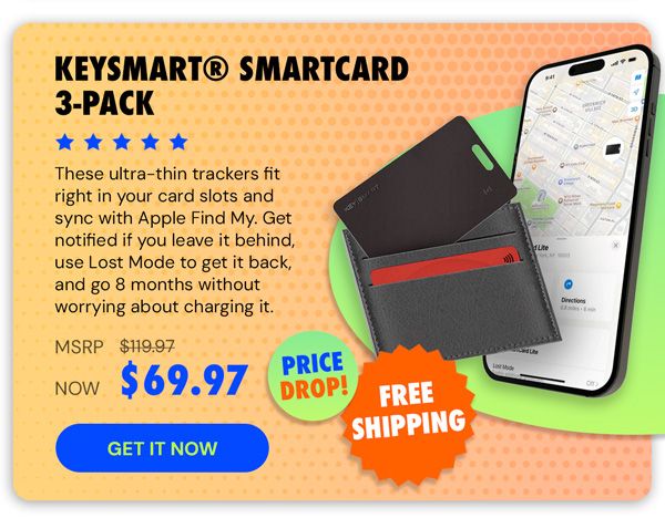 KeySmart® SmartCard - Works with Apple Find My (3-Pack)