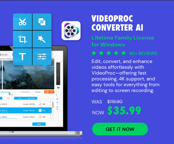 VideoProc Converter AI: Lifetime Family License (For Windows)