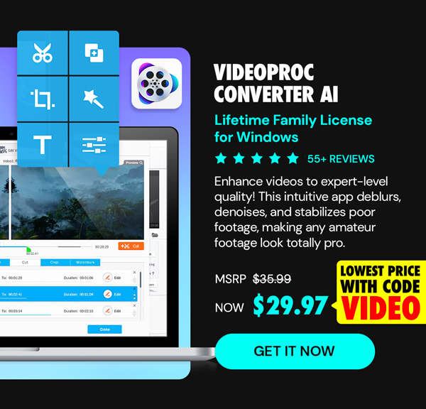 VideoProc Converter AI: Lifetime Family License (For Windows)