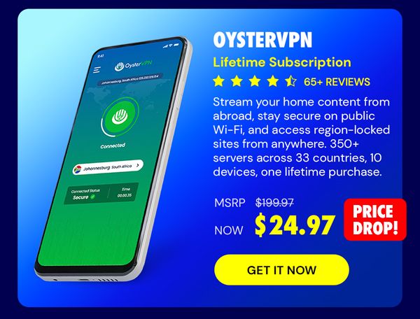 OysterVPN: VPN Lifetime Subscription