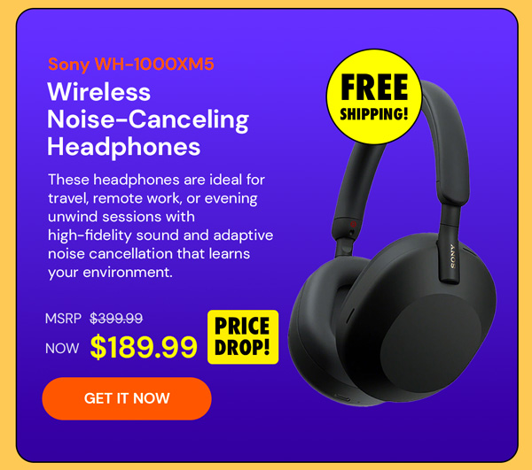 Sony WH-1000XM5 Wireless Noise Canceling Headphones Silver (Refurb)