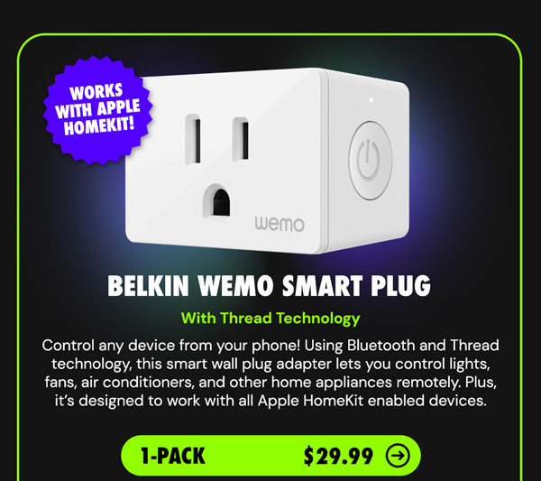 Wemo Smart Plug with Thread (1 Pack)