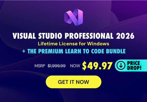 Microsoft Visual Studio Professional 2026 + The Premium Learn to Code Certification Bundle