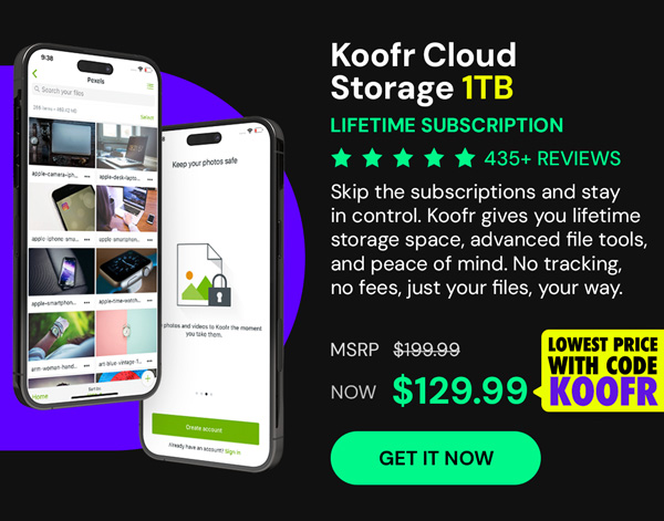 Koofr Cloud Storage: Lifetime Subscription (1TB)