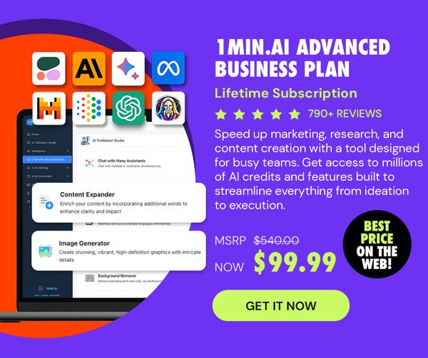 1minAI Advanced Business Plan Lifetime Subscription