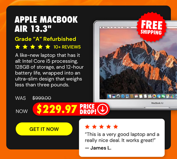 Apple MacBook Air 13.3" (2017) 1.8GHz i5 Core 8GB RAM 128GB - Silver (Refurbished)