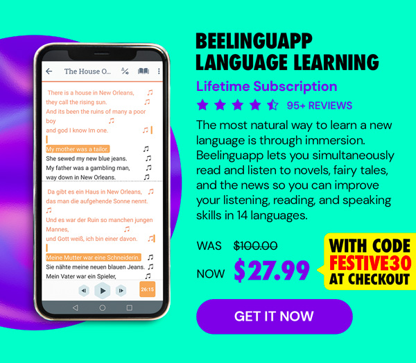 Beelinguapp Language Learning App: Lifetime Subscription