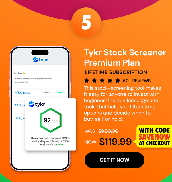 Tykr Stock Screener: Premium Plan Lifetime Subscription