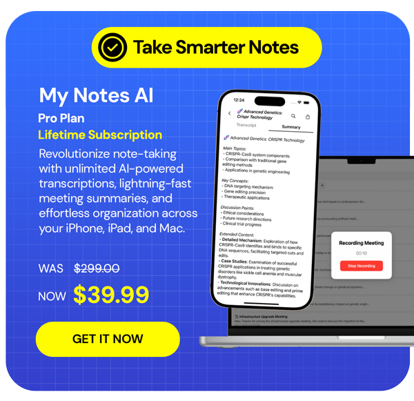 My Notes AI Pro Plan: Lifetime Subscription