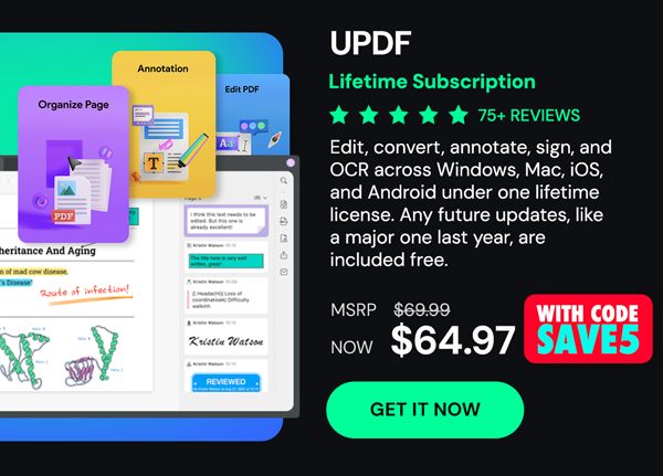 UPDF - Edit, Convert, AI Chat with PDF: Lifetime Subscription
