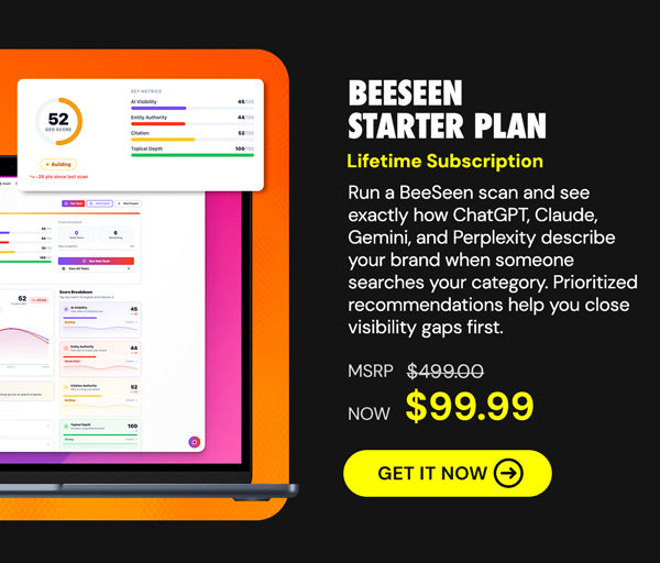 BeeSeen Starter Plan: Lifetime Subscription