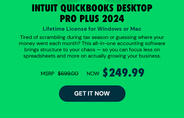 Intuit QuickBooks Desktop Pro Plus 2024 (1 User): Lifetime Licenses