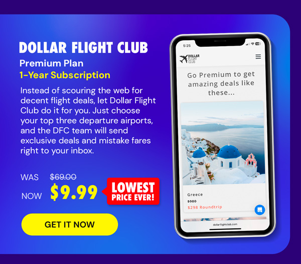 Dollar Flight Club Premium Plan: 1-Year Subscription