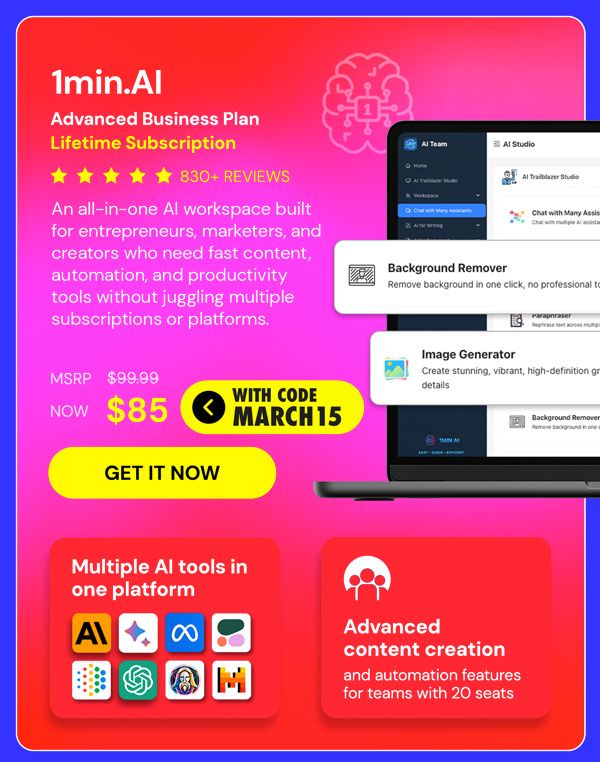1minAI Advanced Business Plan Lifetime Subscription