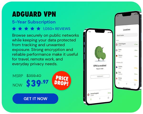 AdGuard VPN: 5-Yr Subscription