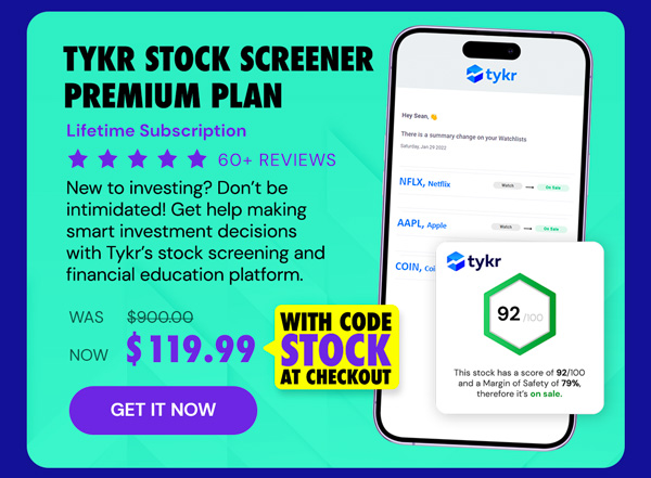 Tykr Stock Screener: Premium Plan Lifetime Subscription