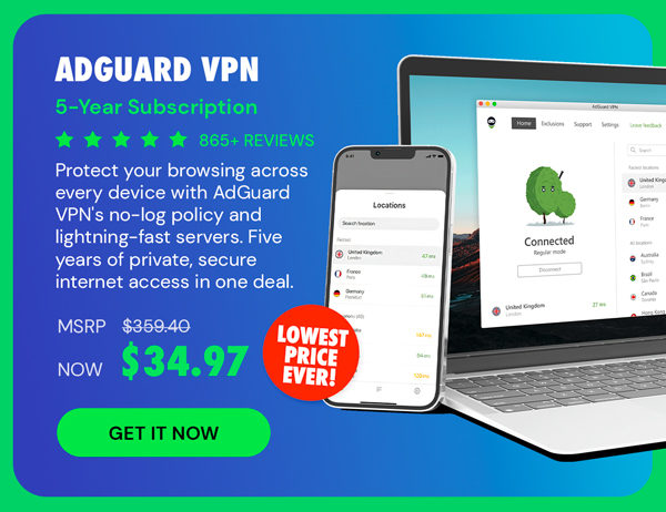 AdGuard VPN: 5-Yr Subscription