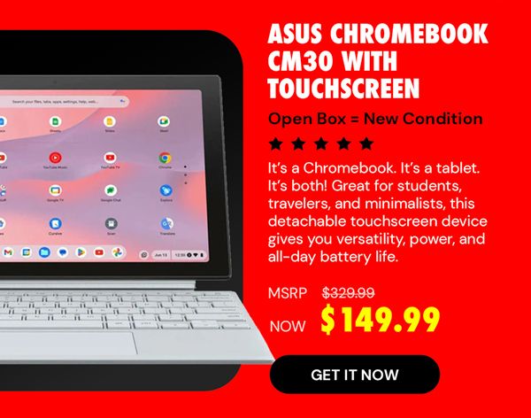 ASUS Chromebook CM30 (2024) Detachable Touchscreen 8GB RAM 128GB eMMC (Open Box)