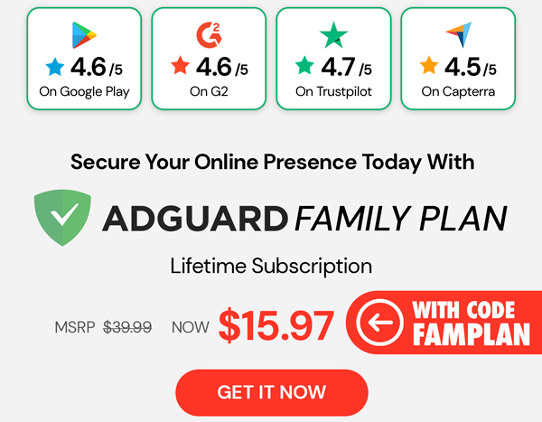 AdGuard Family Plan: Lifetime Subscription