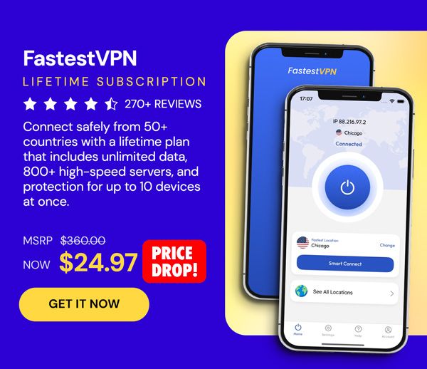 FastestVPN: Lifetime Subscription (10 Devices)