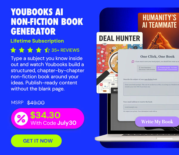 Youbooks AI Non-Fiction Book Generator: (Fan Plan) Lifetime Subscriptions