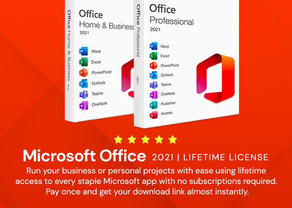 Microsoft Office 2021 for Windows or Mac: Lifetime License