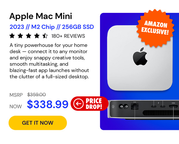 2023 Apple Mac Mini with Apple M2 Chip with 8-core CPU (8GB RAM, 256GB SSD Storage) (QWERTY English) Silver (Renewed)