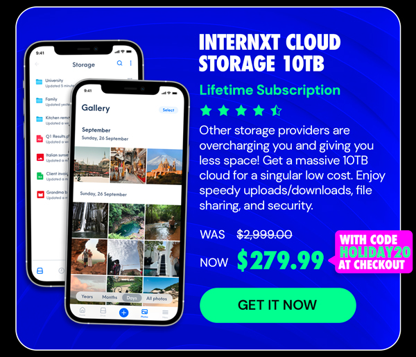 Internxt Cloud Storage Lifetime Subscription: 10TB Plan