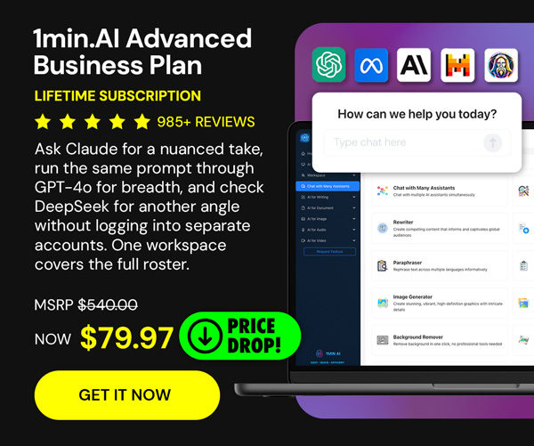 1minAI Advanced Business Plan Lifetime Subscription