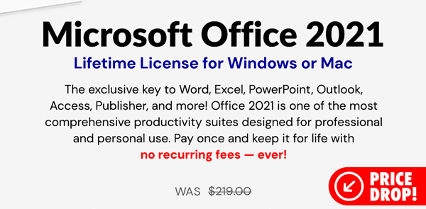 Microsoft Office Professional 2021 for Windows: Lifetime License (Non Binding)