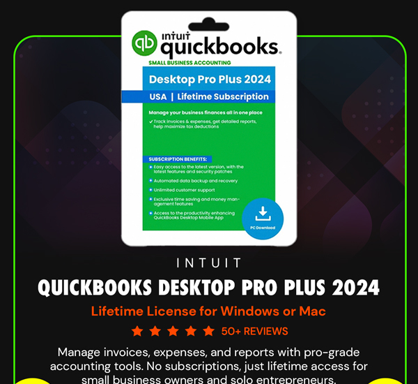 Intuit QuickBooks Desktop Pro Plus 2024 (1 User): Lifetime License