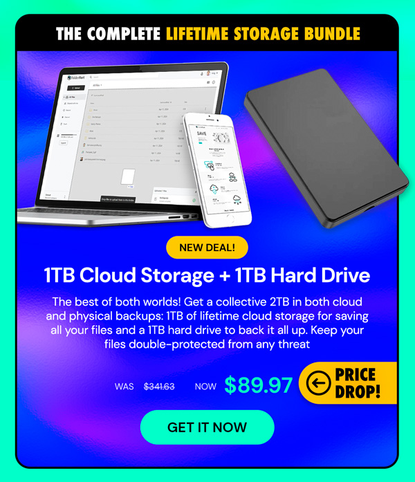 The Complete 1TB (x2) Cloud & Hard Drive Storage Lifetime Bundle