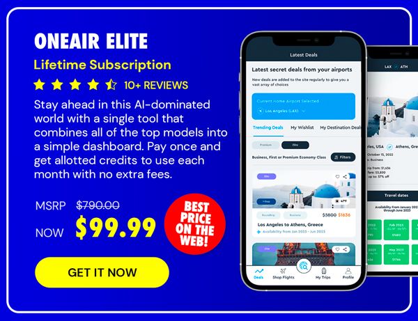 OneAir Elite Plan: Lifetime Subscription (Save Big on Flights, Hotels & More)