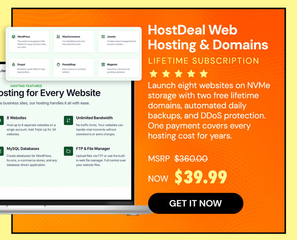 Hostdeal Web Hosting & Domains Lifetime Subscriptions