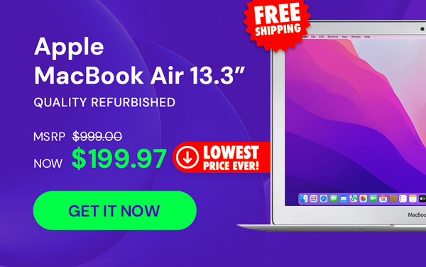 Apple MacBook Air 13.3" (2017) 1.8GHz i5 Core 8GB RAM 128GB - Silver (Refurbished)