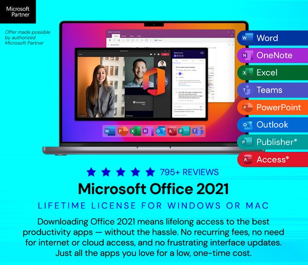 Microsoft Office 2021 for Windows or Mac: Lifetime License